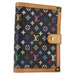LOUIS VUITTON Multicolor Agenda PM Day Planner Cover Black R20895 LV Auth BA6675